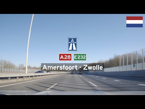 Driving in the Netherlands: A28 E232 from Amersfoort to Zwolle