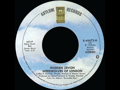 Warren Zevon ~ Werewolves Of London 1978 Rock Purrfection Version