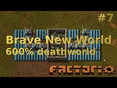 Factorio Brave New World on hardcore mode - 600% deathworld - #7 first 500 SPM factory