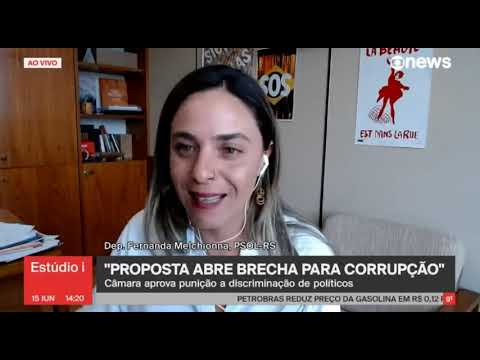 Participação no Studio sobre o PL  PL2720, que amplia os privilégios dos políticos, em 15/06