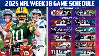 2025 NFL Week 18 Game Schedule