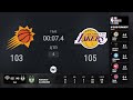 Phoenix Suns @ Los Angeles Lakers Live Scoreboard | In-Season Tournament Quarterfinals on TNT