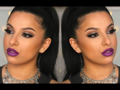 Neutral Smokey Eyes & Bold Purple Lips | Makeup By Leyla