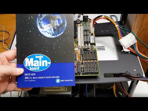 486 retro computer build and cache installation.  Shuttle HOT-419 Motherboard with DOS benchmarks.