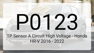 DTC P0123: TP Sensor A Circuit High Voltage - Honda HR-V 2016 - 2022