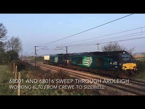 DRS 68001 and 68016 sweep through Ardleigh working 6L70