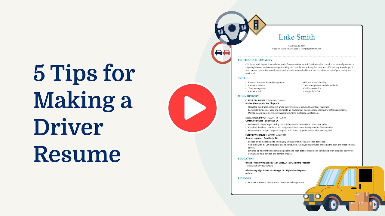 5 Tips for Making a Driver Resume
