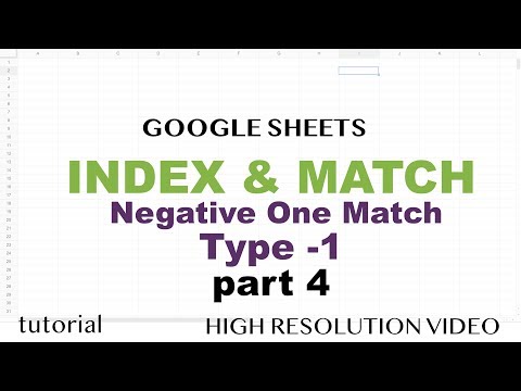 Google Sheets INDEX MATCH Part 1