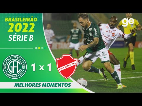 Gols e lances de Guarani x Vila Nova-GO