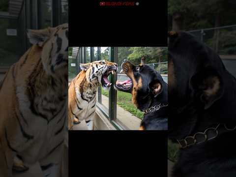 Rottweiler Enters The Siberian Tiger Cage without Permission!
