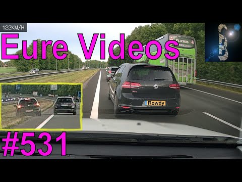 Eure Videos #531 - Dashcam Abdrängen Raserei LKW Grünstreifen Kurve schneiden Fahrrad Roadrage Stur