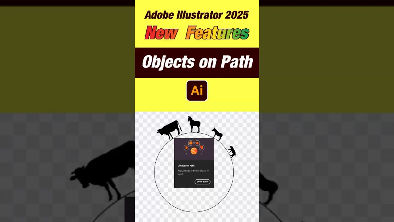 New Adobe Illustrator 2025 Feature: Objects on Path | Quick Tutorial |  #adobeillustrator2025
