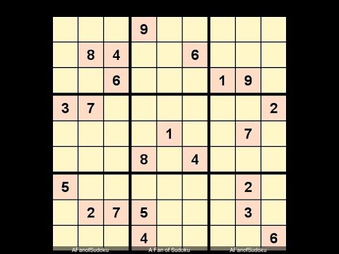 New York Times - Hard Sudoku September 18, 2018 - Pointing Pairs