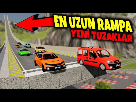 EN UZUN RAMPADAN ATLADIM YENİ TUZAKLAR EKLENDİ :D ,  ARABALARA TUZAK KURDUM // BeamNG.drive