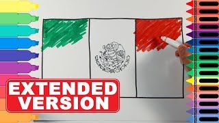 How to Draw Mexico Flag EXTENDED version - Coloring Pages for Kids | Tanimated Toys