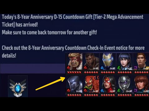 Free Mega T2 Ticket Collect And Use From 8 Years Anniversary Rewards 2023 - Marvel Future Fight