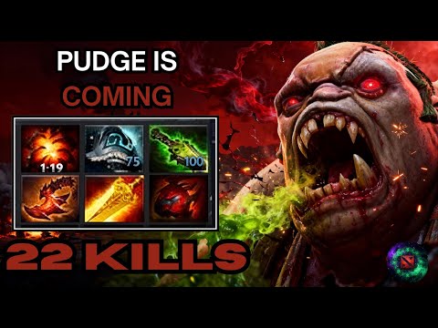 Dota 2 Pudge 22 Kills Safelane Carnage! Brutal Hooks and Unstoppable Carry Gameplay