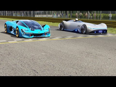 Lamborghini Terzo Millennio vs Mercedes-Benz Vision EQ Silver Arrow Concept at Monza Full Course