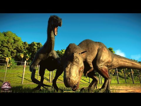 THERIZINOSAURUS ANIMATION vs All Big Carnivore Dinosaurs🦖 | Jurassic World Evolution 2|Jurassic Park