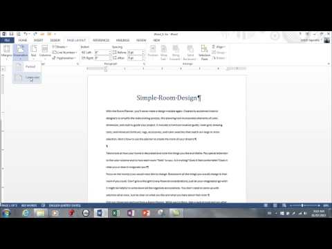 MS Word 2013 -Margins, Columns, Sections