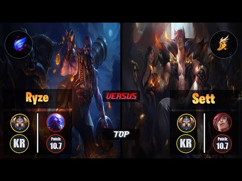 Challenger RYZE [Phase Rush] (Top) VS  SETT - Challenger KR Patch 10.7