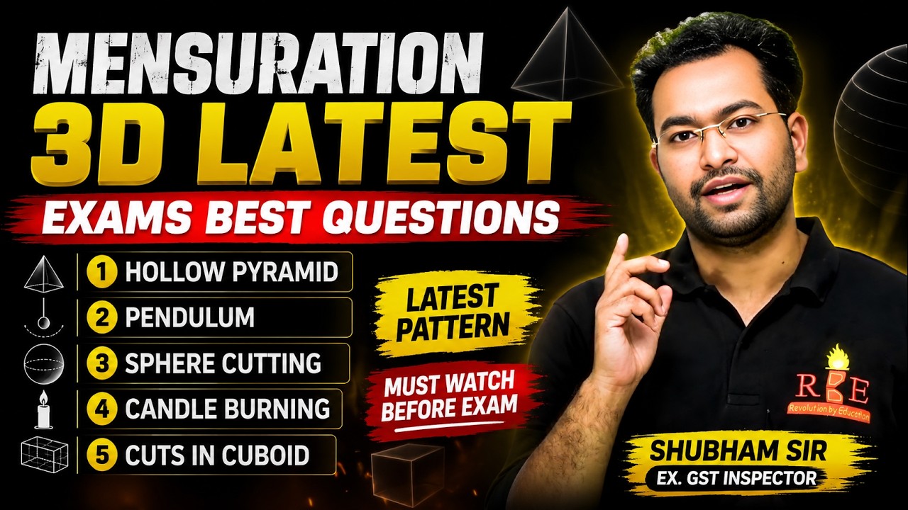 SSC CGL 2026 Maths | Mensuration Best Questions 2025-26 🔥 Hollow Pyramid, Pendulum & Figure Cutting