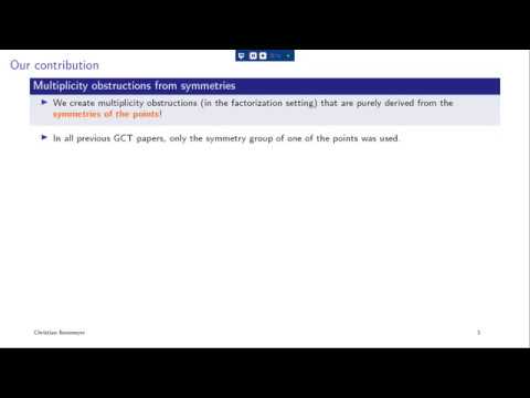 Session 6B - Implementing geometric complexity theory
