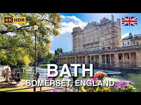 BATH England Walking Tour | A Relaxing Virtual Walk Through a UNESCO World Heritage City | 4K HDR