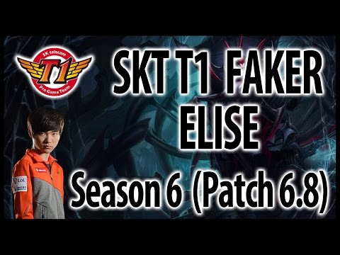 SKT T1 Faker – Elise jungle – LoL KR Challenger Ranked, Patch 6.8