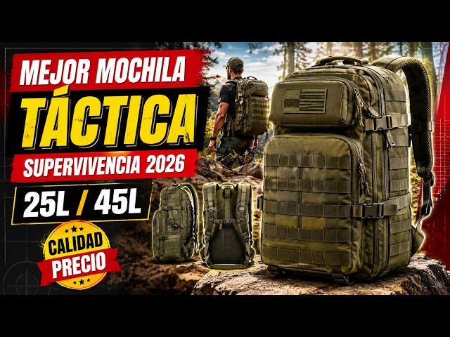 Vídeo relacionado con QT&QY Mochila táctica militar de 25L para hombres, con corte láser Molle, mochila de supervivencia pequeña, bolsa de gimnasio, mochila con soporte para dos tazas y para uso diario
