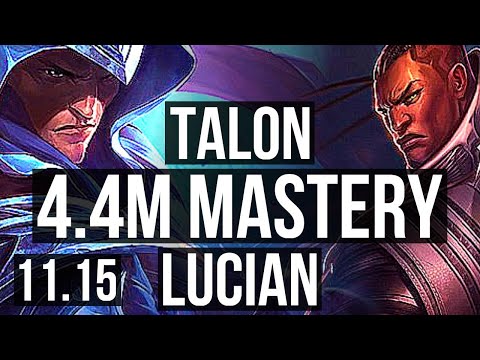 TALON vs LUCIAN (MID) | 4.4M mastery, 13 solo kills, 1600+ games, Legendary | EUW Master | v11.15