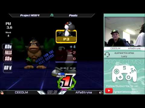 Project MSU 4 Pools - CEEOLM (Donkey Kong) vs. AlfaStryke (Yoshi)