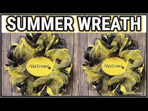HOW TO MAKE A BUMBLE BEE WREATH | SUMMER WREATH DIY | YELLOW & BLACK WREATH | CREATIVELYHERS