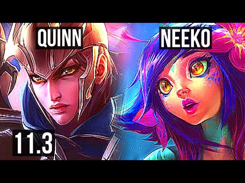 QUINN vs NEEKO (TOP) | 900+ games, 5/1/4, 1.2M mastery, Rank 10 Quinn | EUW Grandmaster | v11.3