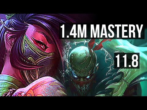 AKALI vs PYKE (MID) | 9/0/8, 1.4M mastery, Legendary | EUW Diamond | v11.8