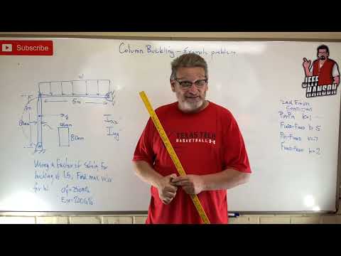 Mechanics of Materials: Lesson 67 - Beam Column Buckling Example