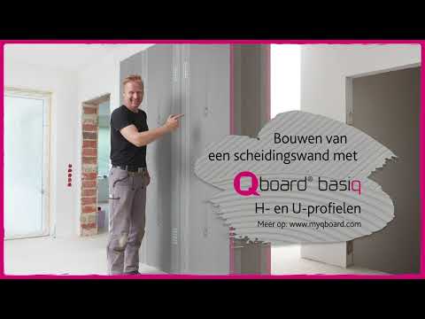 Bouwen van een scheidingswand met Qboard basiq, H- en U-profilen