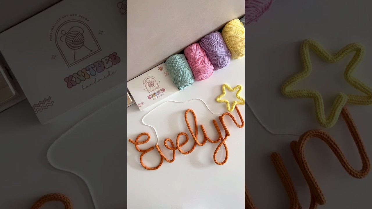 How to make a knitted wire name 🧡⭐️  #diy  #diycrafts #smallbusiness