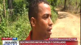 Desconocidos matan a palos y cuchilladas a una mujer y causan heridas a esposo e hijo