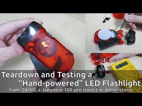 Teardown and Testing a "Hand-powered" LED Flashlight