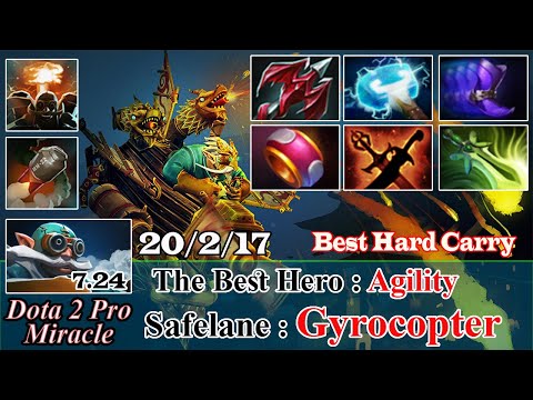 Cyrocopter Offlane Godlike 20 Kill - Dota 2 Pro Miracle Spotlight Gameplay Patch 7.24 - Dota 2 Pro