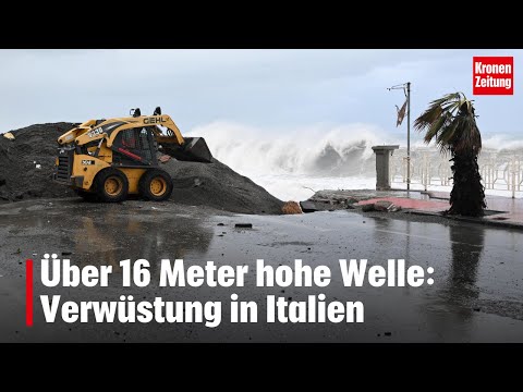 Über 16 Meter hohe Welle: Verwüstung in Italien | krone.tv NEWS