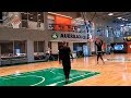 Tacko Fall hitting a bunch of 3's ! Carsen Edwards working on some deep 3's