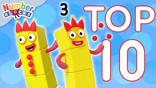 Top 10 Momentos do Número Três | Aprenda a Contar para Crianças | Numberblocks  em Português Brasil