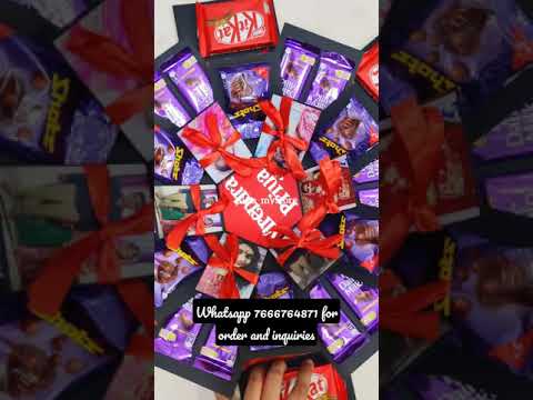 4 layers Chocolate explosion box in red theme #shorts #shortsvideo #chocolate #anniversary