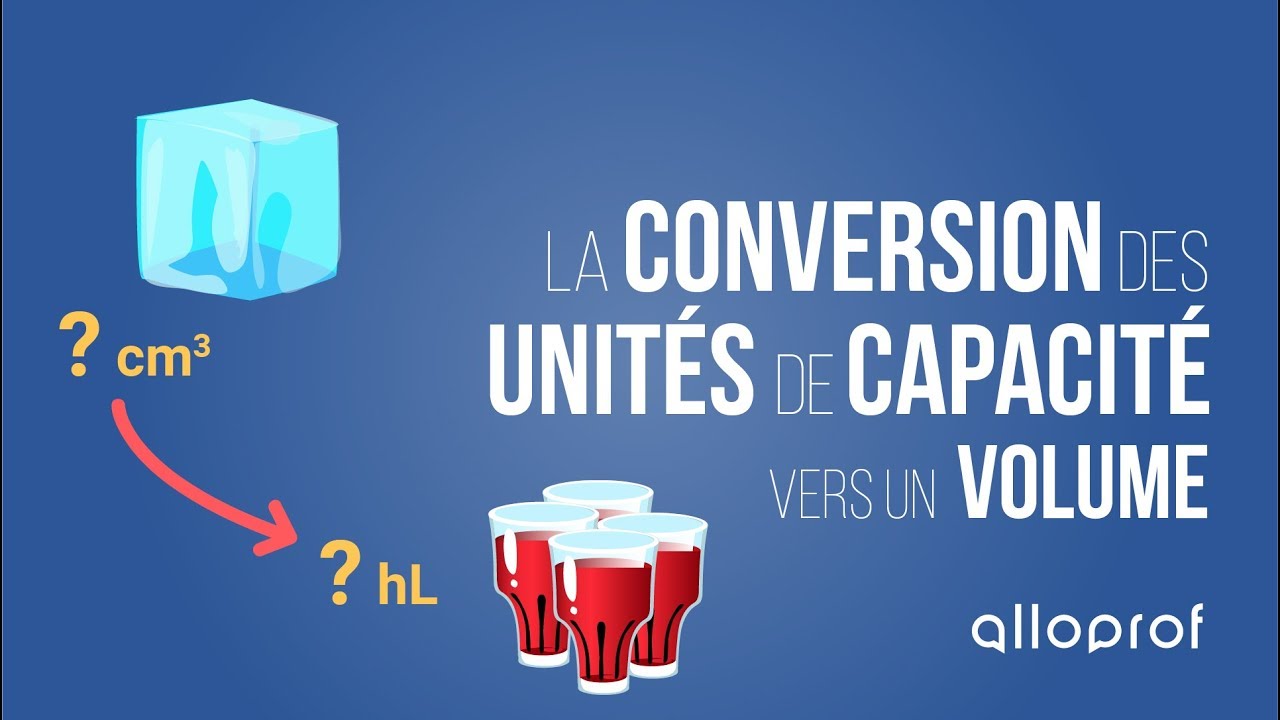 La conversion des unités de capacité vers un volume