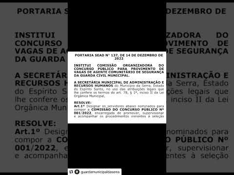 Concurso Aberto - GCM de Serra/ES