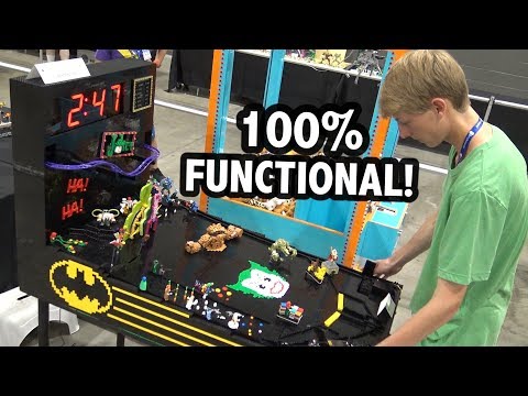 Functional LEGO Pinball Machine with Roller Coaster!
