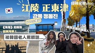 【韓國交換】一趟旅程遇到友善跟很兇的韓國人｜江陵正東津兩天一夜｜BTS公車站｜想買紅包的韓國人｜計程車司機的方言教學
