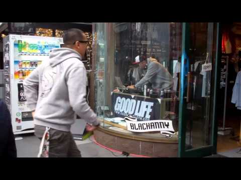 Live DJ playing in Ura-Harajuku Tokyo